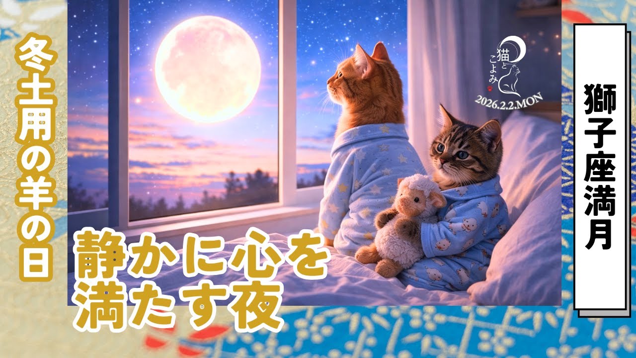 【2月2日】獅子座満月🌕 ｜立春前、自分が人生の主役だと気づく日｜心をほどく猫とこよみ