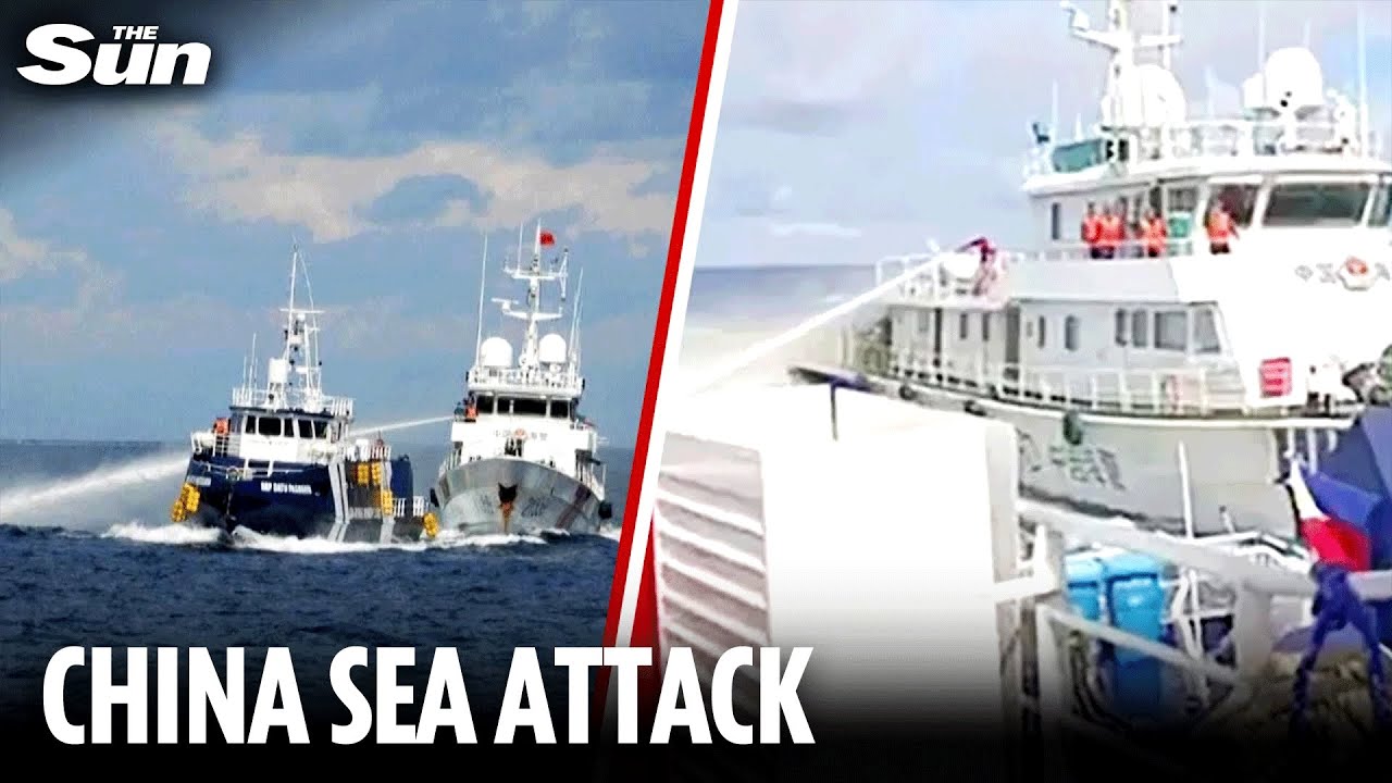 Moment &lsquo;bullying&rsquo; Chinese ship &lsquo;deliberately rams&rsquo; Philippine government boat
