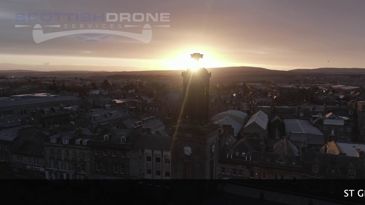 St Giles Church, Elgin - Stock Drone Video Library