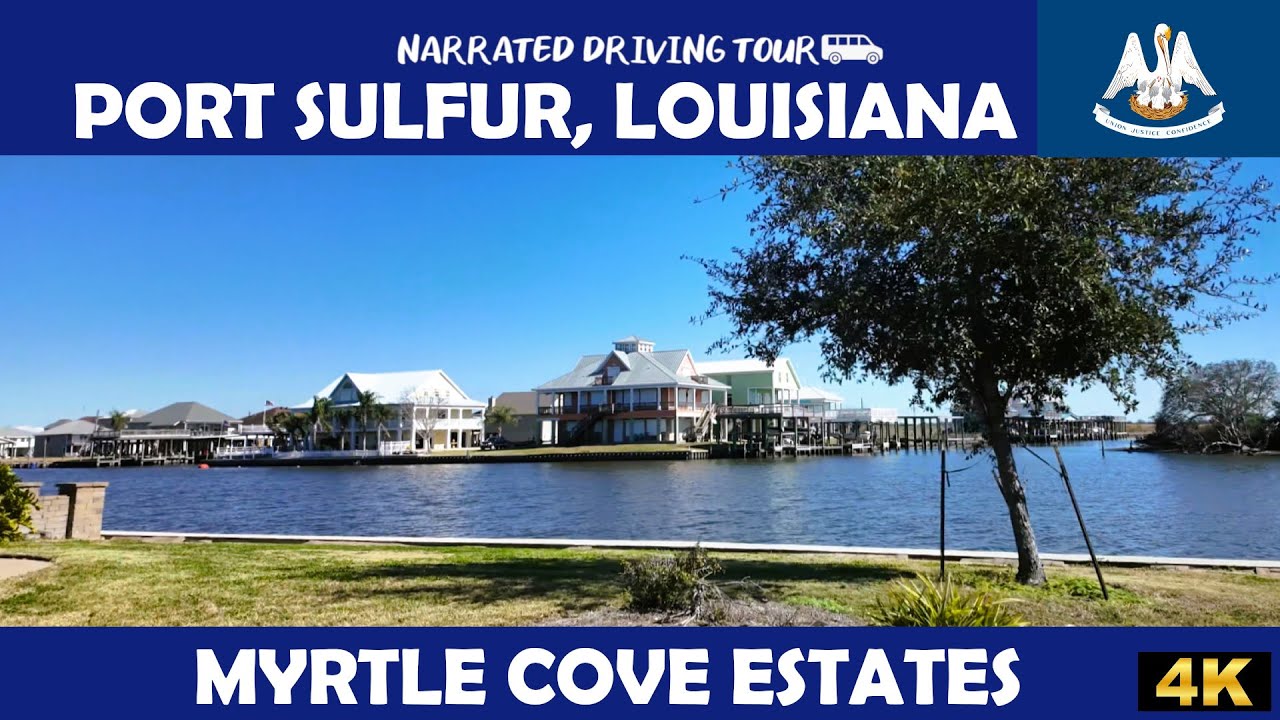 ⛵ Пристань для яхт Myrtle Cove Marina Estates, Порт-Салфер, Луизиана ⛵ 4K Drive