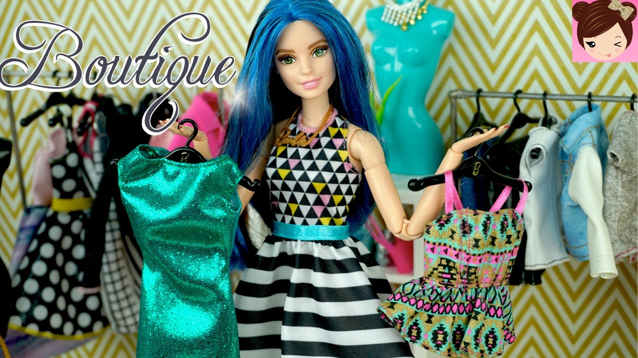 Dressing up Barbie Dolls at the Fashion Boutique - Elsa & Ariel go Shopping - Playing with Dolls
