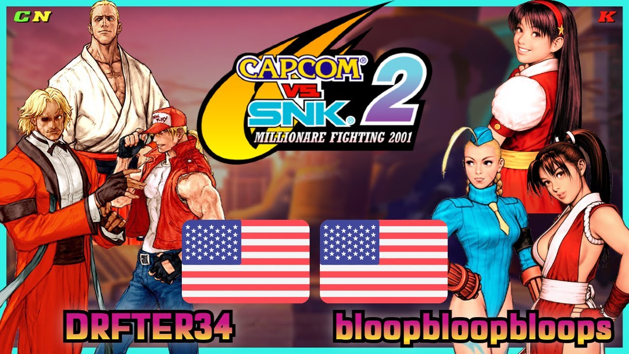Capcom Vs. SNK 2 || DRFTER34 🇺🇸 VS 🇺🇸 bloopbloopbloops || FLYCAST FIGHTCADE 2