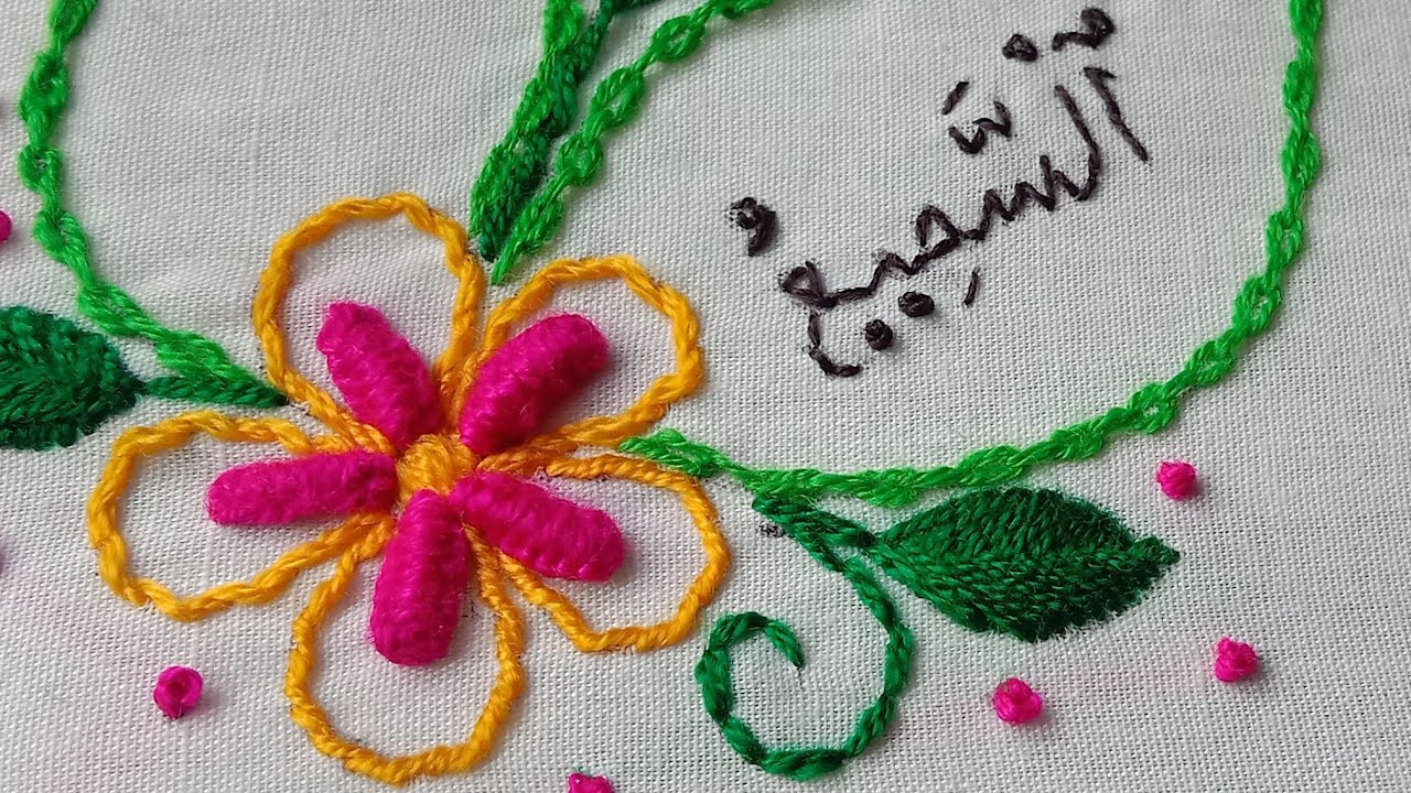 Hand embroidery - Various stitches hand embroidery design tutorial for beginners