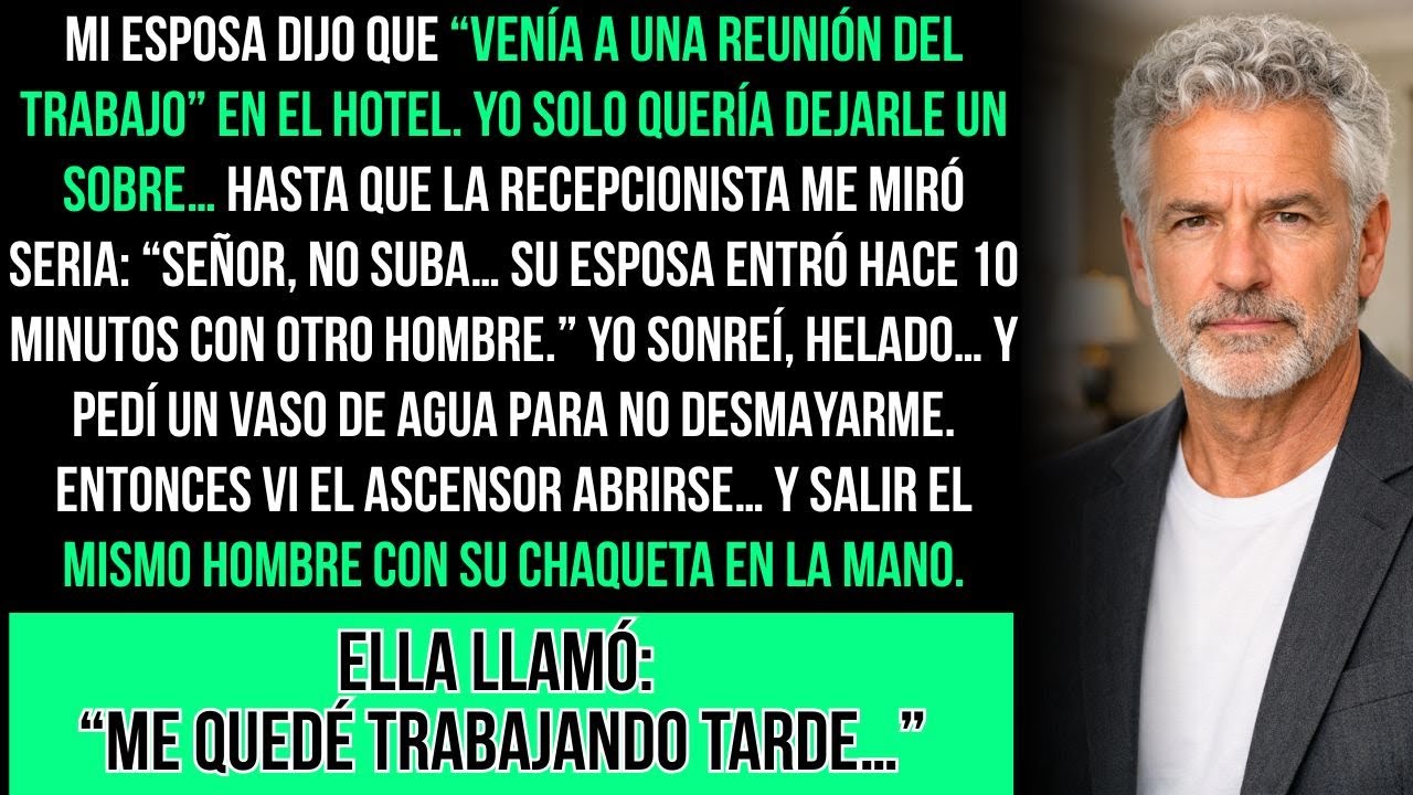 En el hotel, la recepcionista dijo: “No suba… su esposa entró hace 10 min con otro hombre.” Entonces