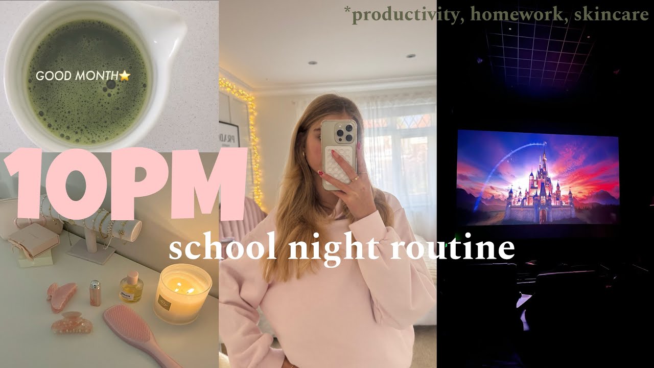 MY SCHOOL NIGHT ROUTINE (productivity, studying, grwm) 💌💐🧁🤍