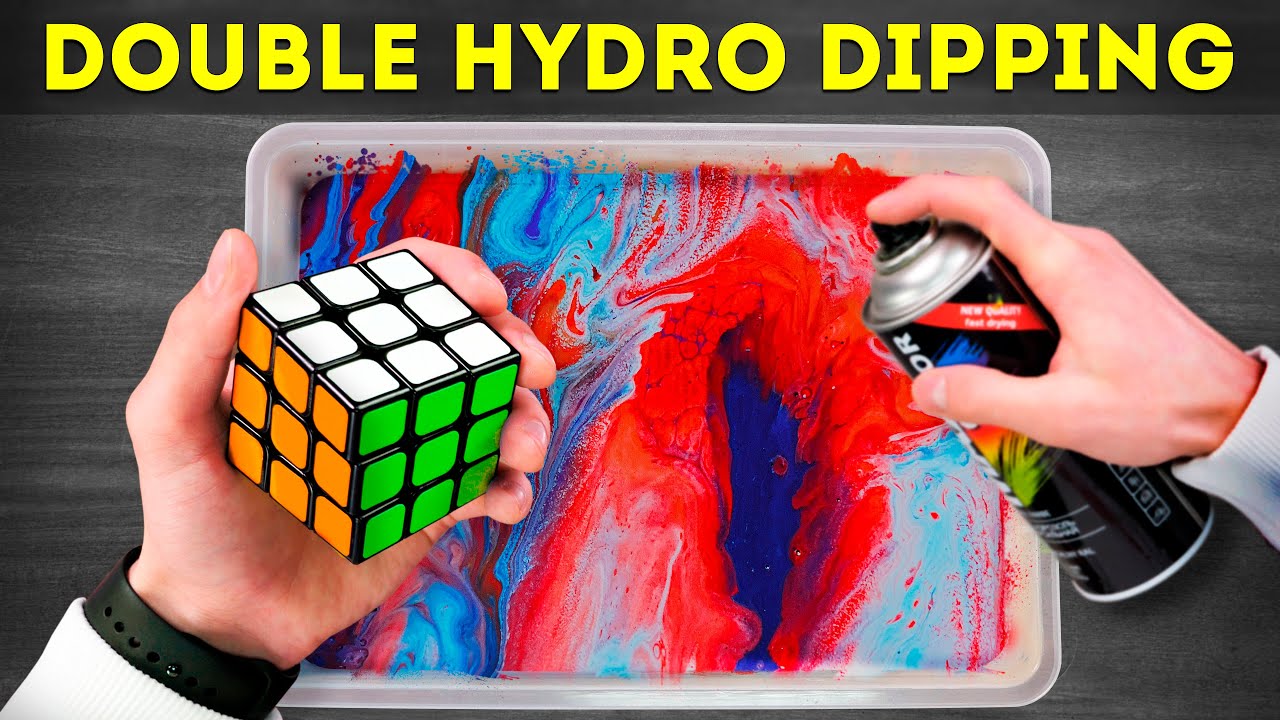 Customizing the Rubik’s cube with double hydro dipping and try to solve it