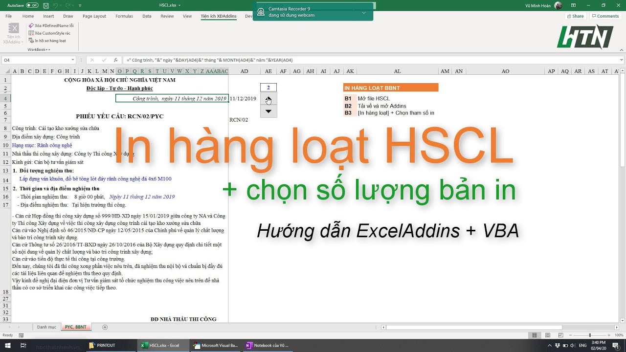 In hàng loạt trên Excel VBA mọi loại hồ sơ (chỉ bằng 03 bước) | Đơn giản ai cũng làm được