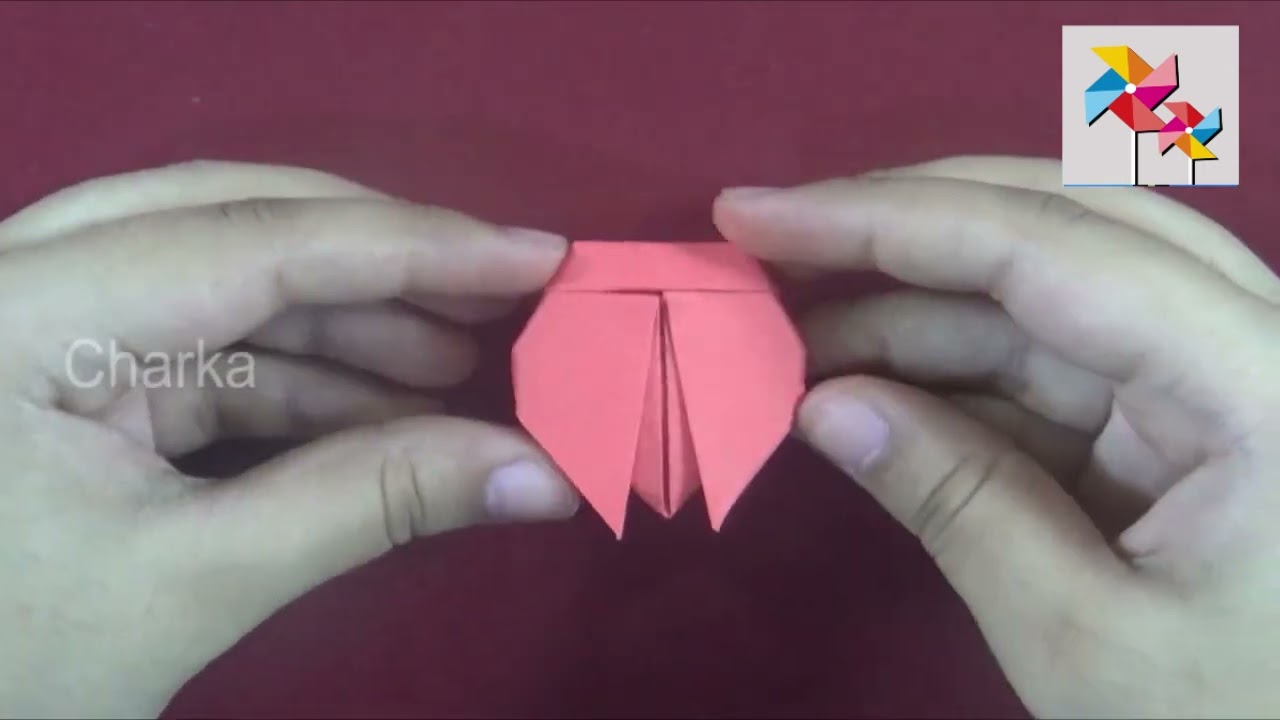 How To Make Lady Bug With Color Paper | #charka #papercraft #lady bug