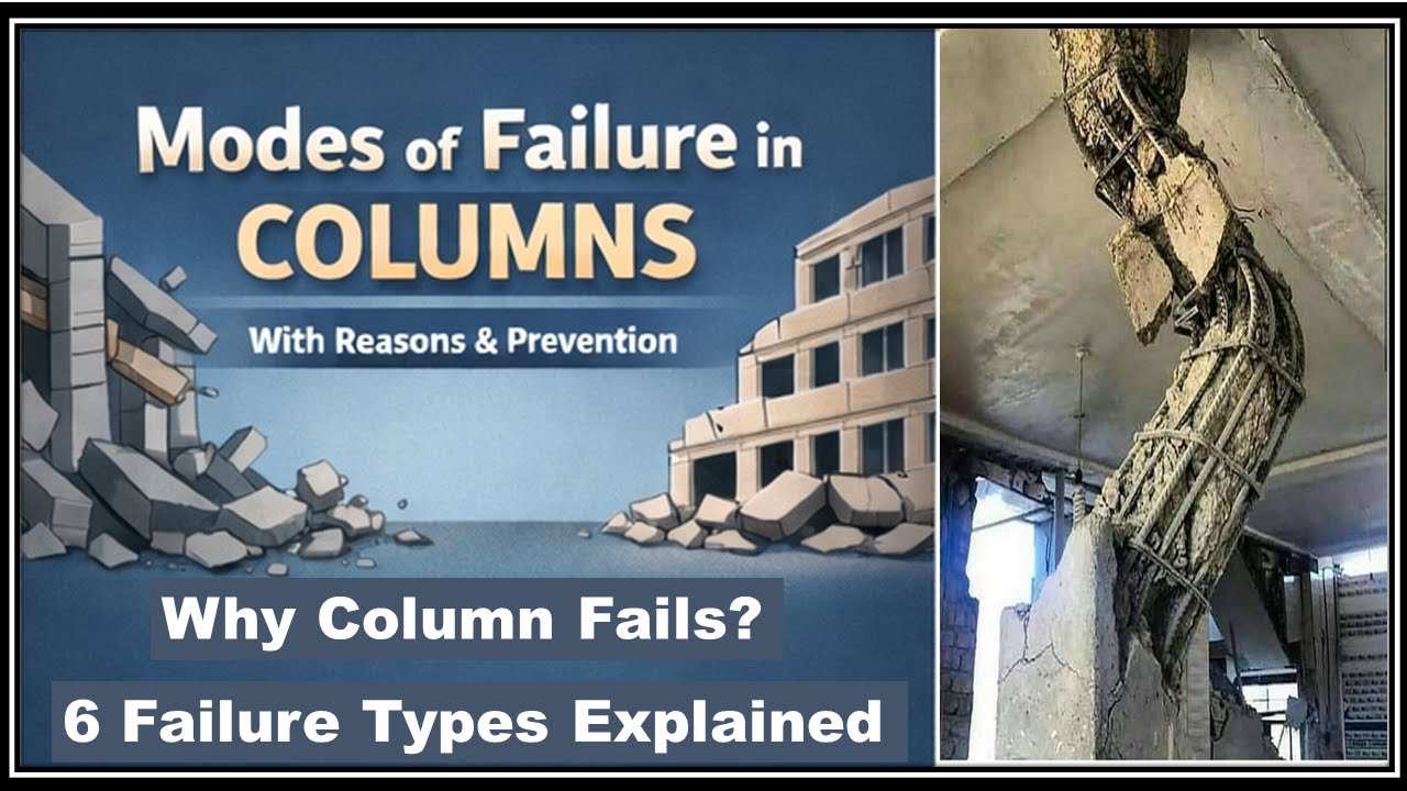 Modes of failure in columns|Types of failures in columns|why columns fail reasons and preventions?