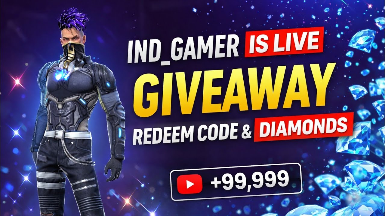 1️⃣ Free Fire Live 🔴 Giveaway + Redeem Code | Custom Room & Diamonds 💎#FreeFire#FreeFireLive#Free