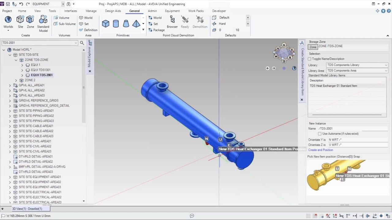 Unified Engineering 3D (E3D 4.0) – Модель, часть 4: использование библиотеки стандартного оборудо...