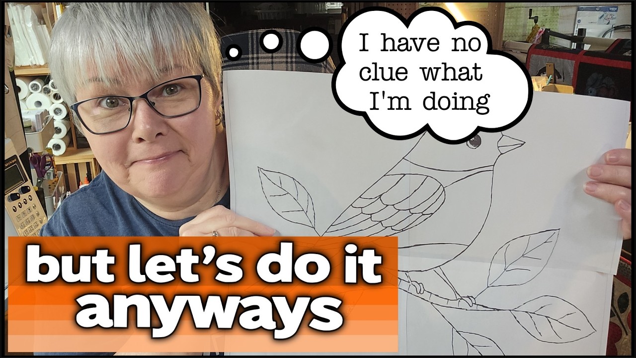 I Have No Plan… Just a Robin Drawing and Fabric Collage Ideas....part 1