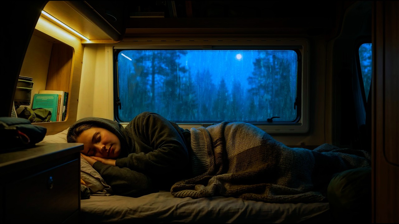 Heavy Rain and Thunder ASMR in Van | Sleep Instantly with Relaxing Storm Sounds