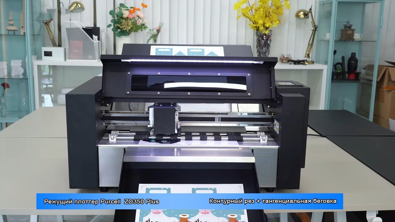 Режущий плоттер с автоподачей листов и тангенциальной биговкой Purcell ZD350 Plus vid 1