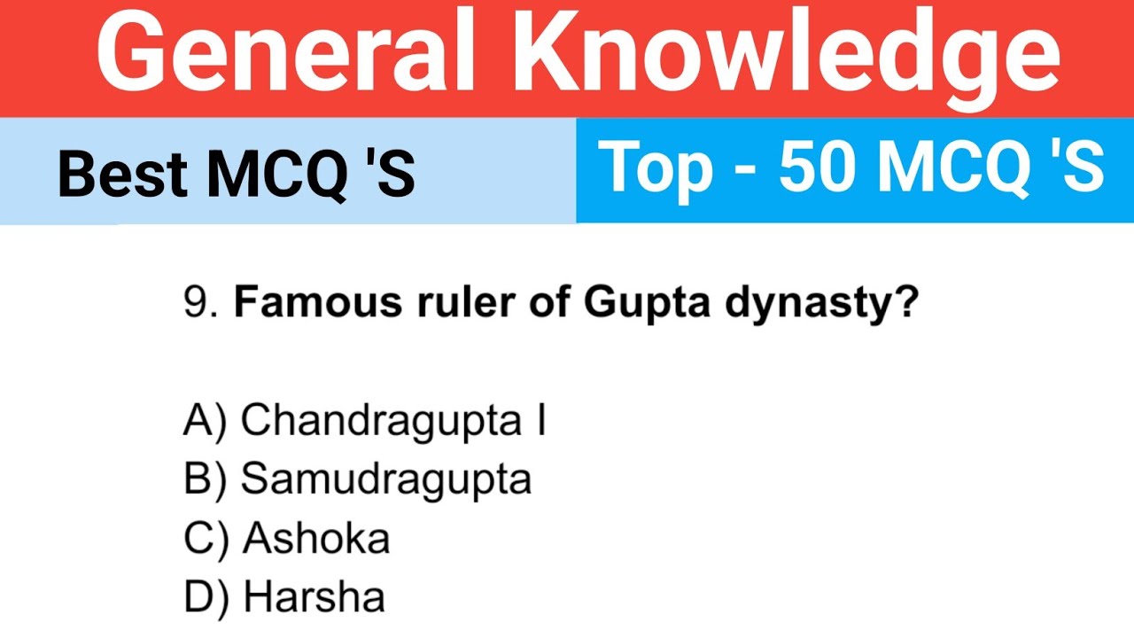 General knowledge Top 50 MCQ 'S Questions in English SSC, Railway, BPSC Exams, NDA, Defence 
