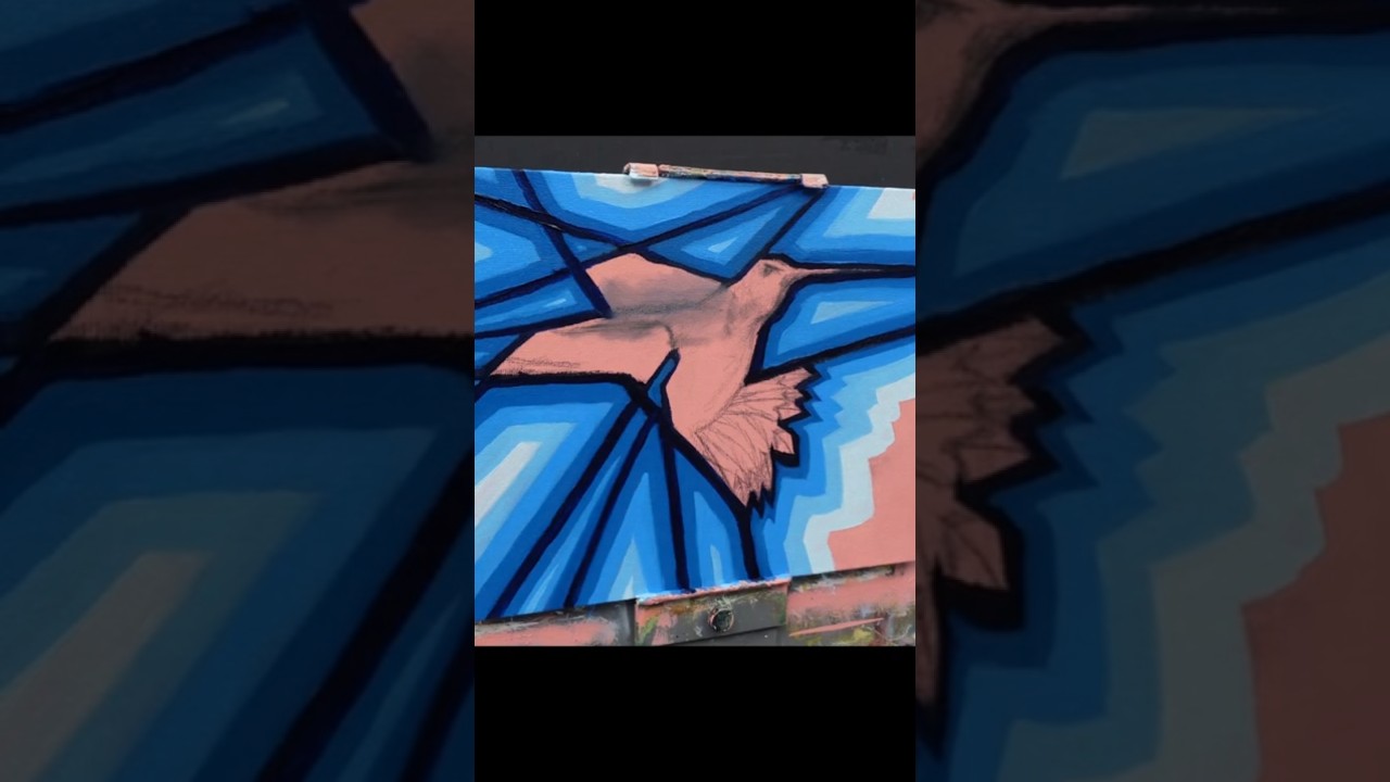 LINEAR BIRD PART 1, HUMMINGBIRD BY ARTIST GHADY HELOU, #Shorts