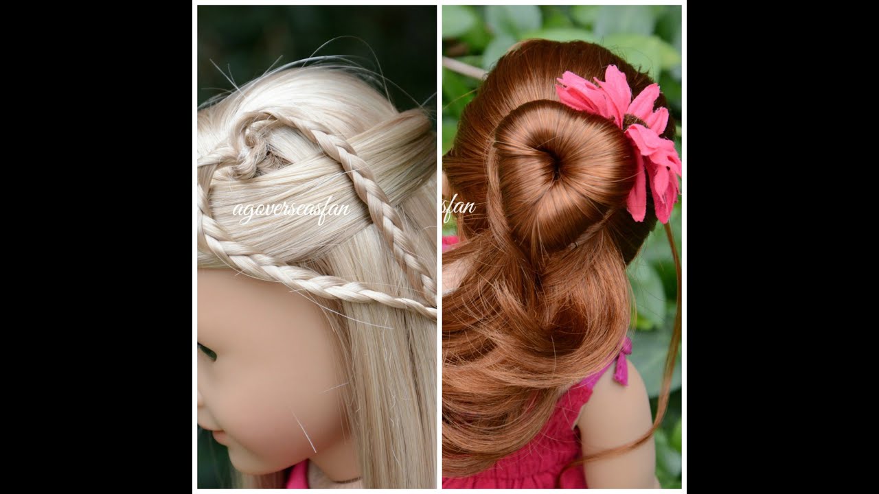 American Girl Valentines Day Easy Heart Hairstyle Tutorials DIY