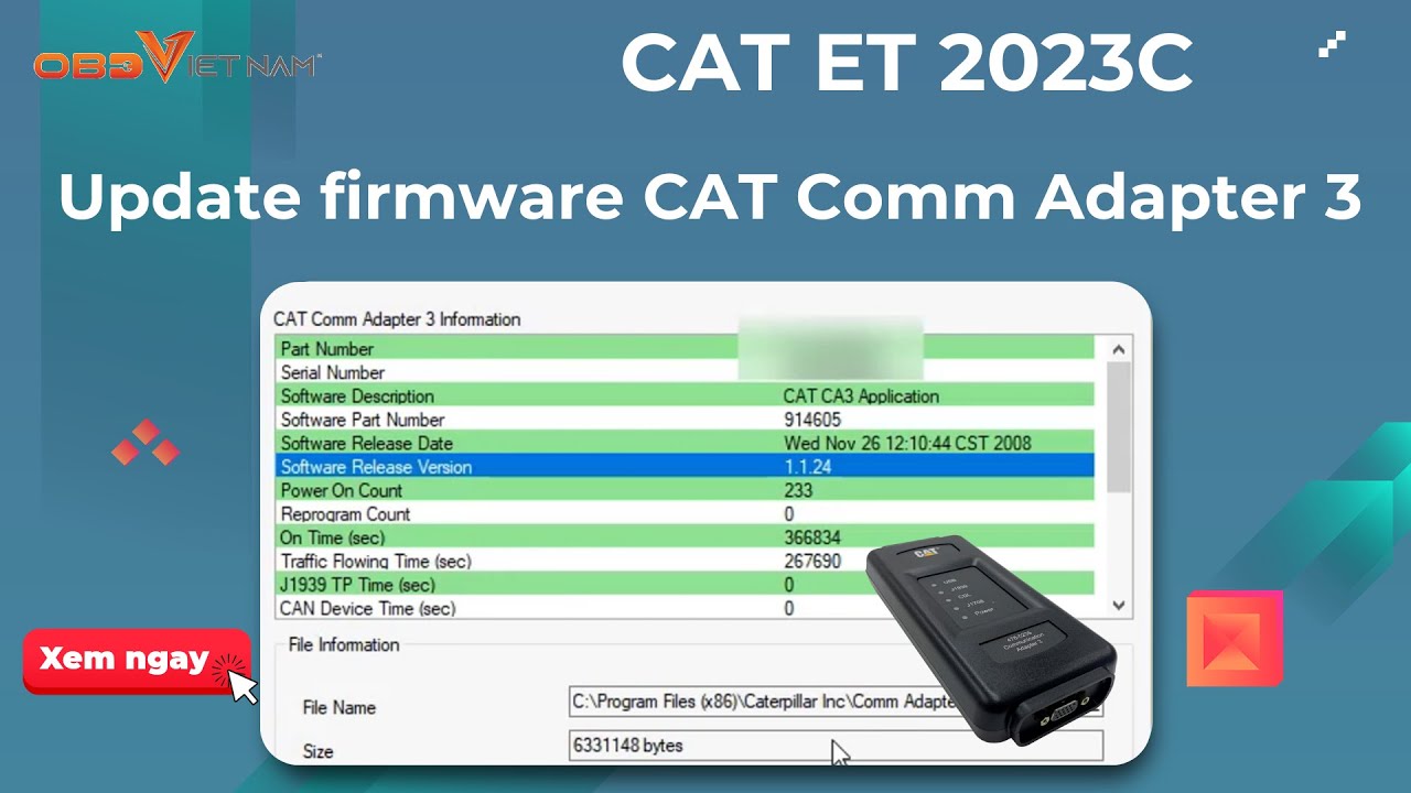 Update Firmware CAT Comm Adapter 3 with CAT ET 2023C