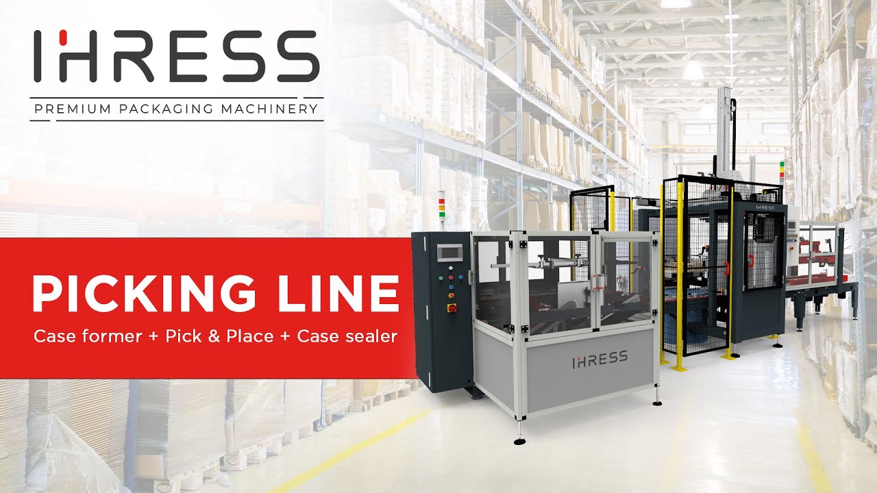 Automatic packing line for bottles - Línea automatica formado, llenado y cerrado de cajas / IHRESS