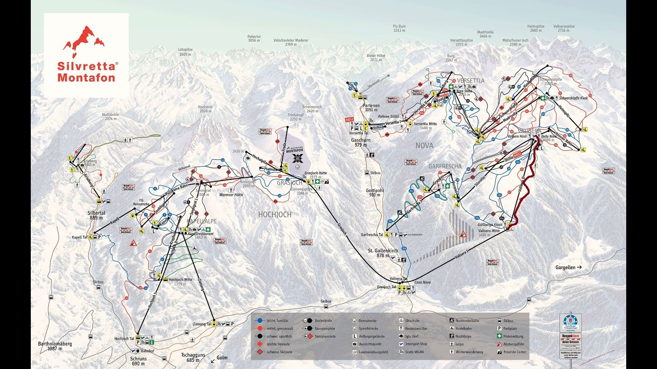 Silvretta Montafon Piste 21/27 Red Valisera (ski video)