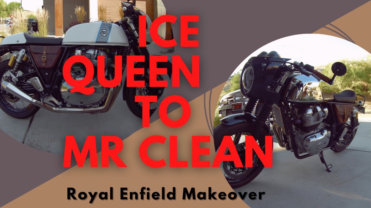 Royal Enfield 🇬🇧 Continental GT 🏍 Interceptor 650 Tank Swap Makeover Ice queen to Mr Clean How to?