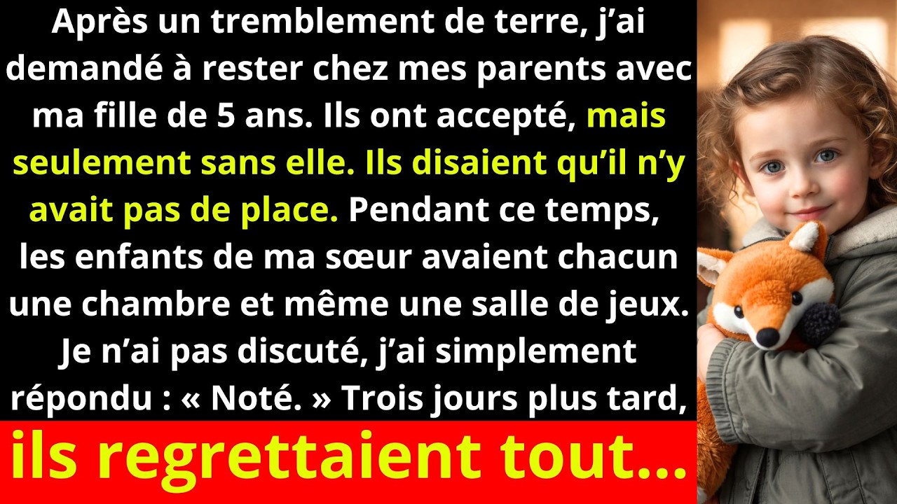 « Nous n’avons pas de place pour elle », ont dit mes parents à ma fille de 5 ans, juste devant elle.