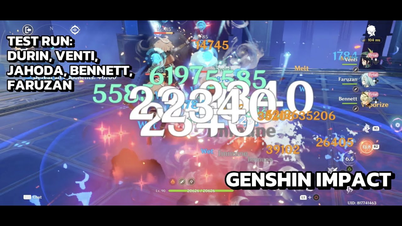 [Испытание Genshin Impact] Дурин, Венти, Джахода, Беннетт и Фарузан &mdash; Версия 6.2 Луна III &mdash; Обуча...