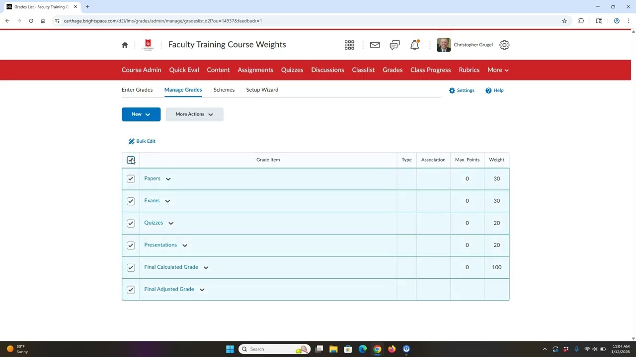 How to add categories to your weighted Gradebook Part II