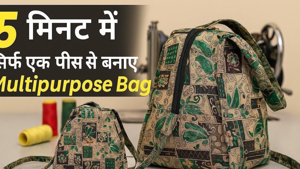बिना कट लगाए सिर्फ एक पीस से 5 मिनट में बनाए 💎 diamond shape bag / sling bag / cross body bag