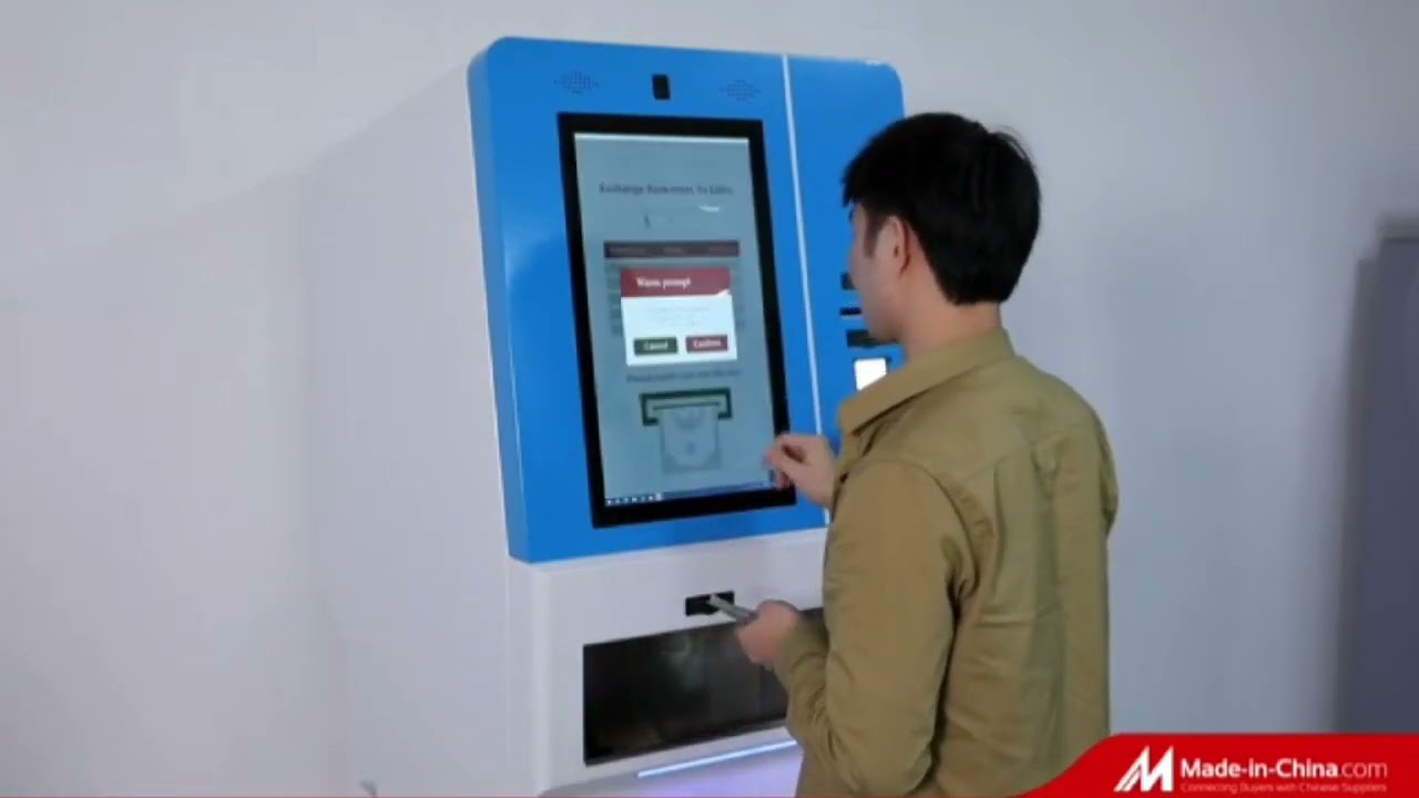 Cash Exchange kiosk Banknotes change to Coin