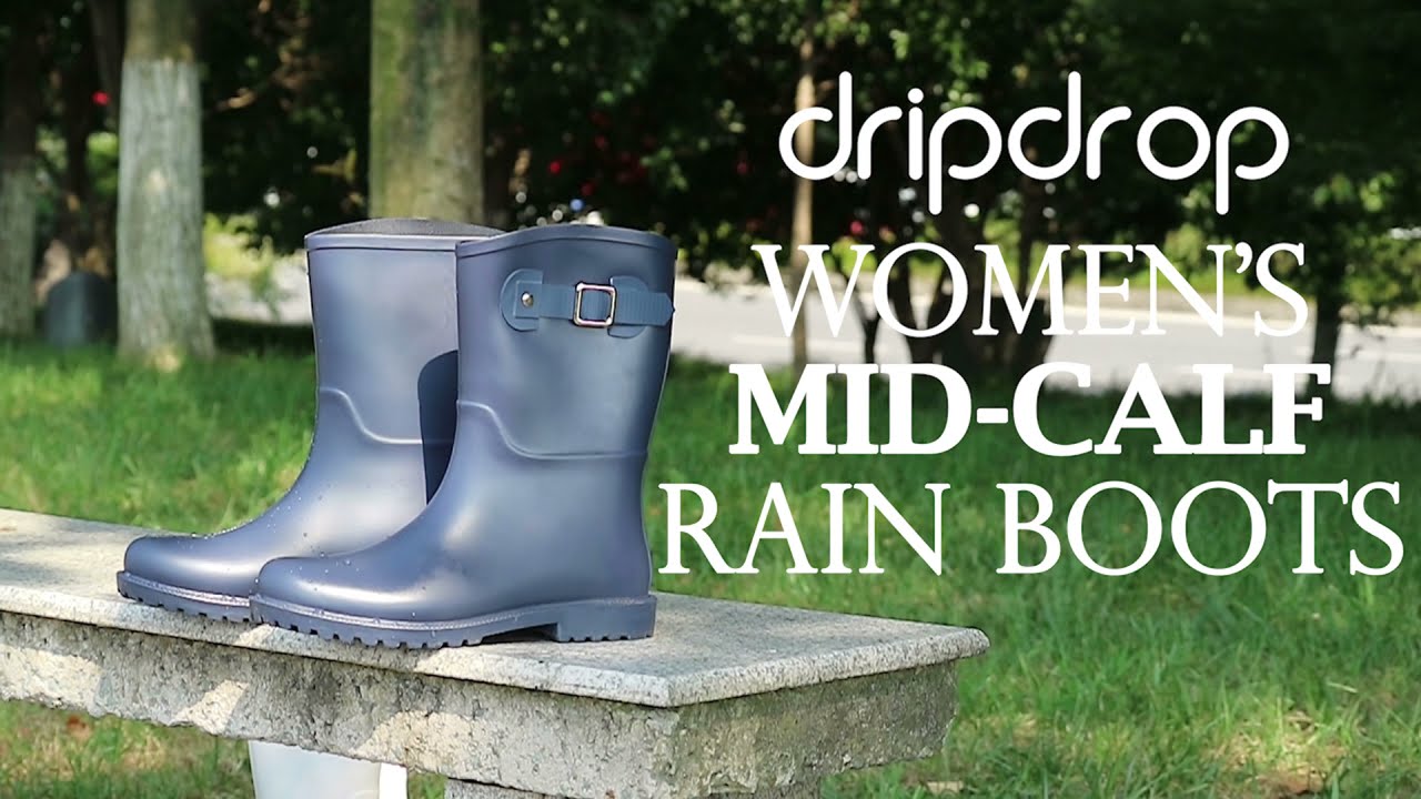 DRIPDROP Women Mid Rain Boots