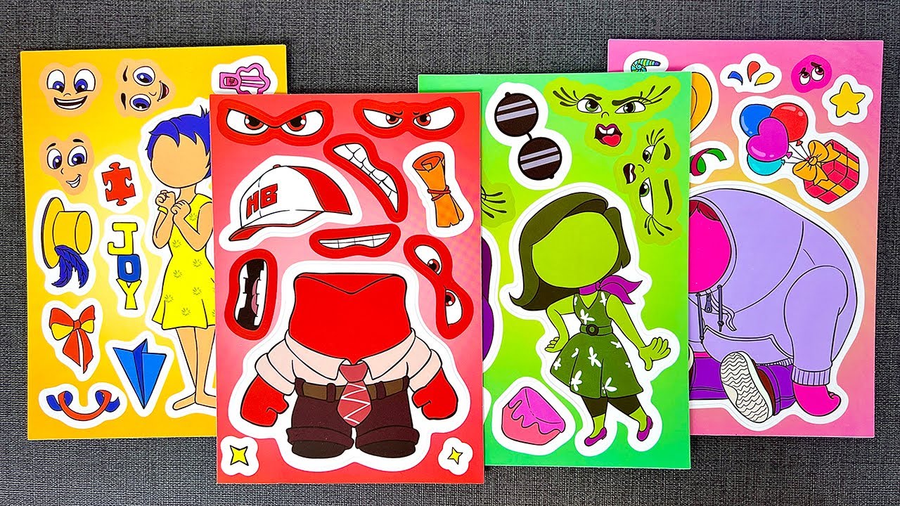 [PAPER DIY] Inside Out 2 Anger Dress Up 👕🔥 Decorate Sticker Book | Satisfying Paper ASMR