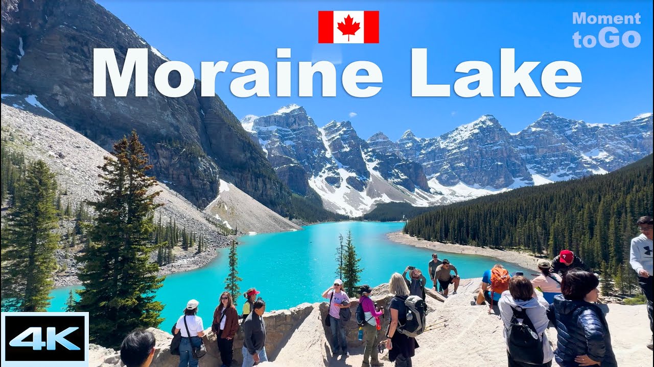 🇨🇦 Moraine Lake | 4K Walking Tour | Banff Alberta Canada| Canada Travel| Moraine Lake Rockpile Trail