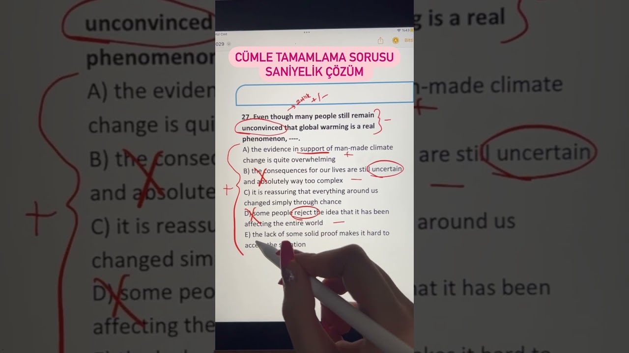 C&Uuml;MLE TAMAMLAMA SORUSU SANİYEDE &Ccedil;&Ouml;Z&Uuml;M