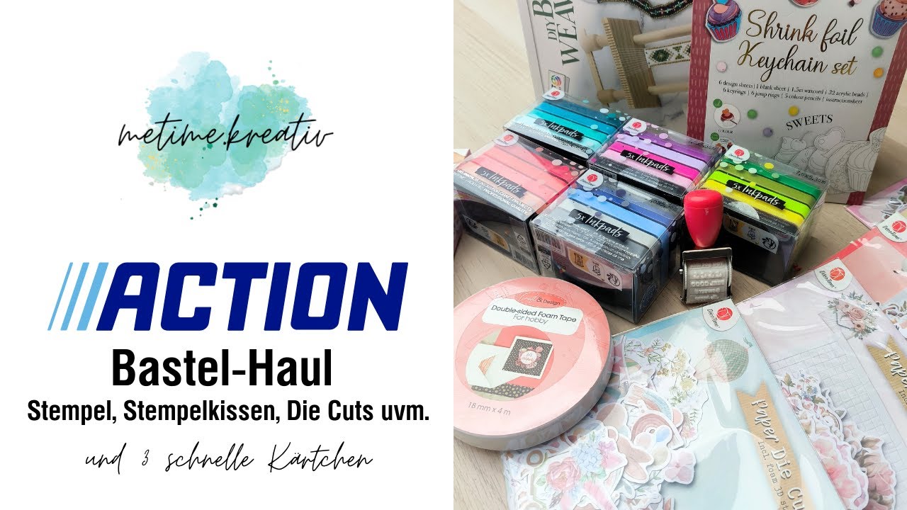 Action-Haul | Schnelle Karten mit Die Cuts | Stempel | Stempelkissen | Was Süßes| Basteln mit Action