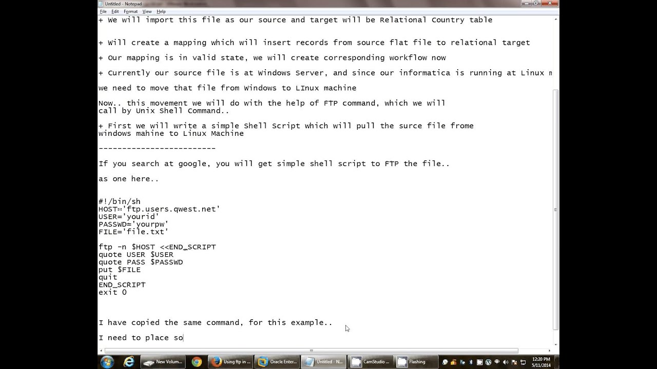 Informatica -- FTP File using Command Task