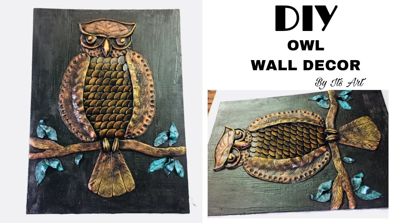 Coin owl/room decor/owl home decor/mural art/its art