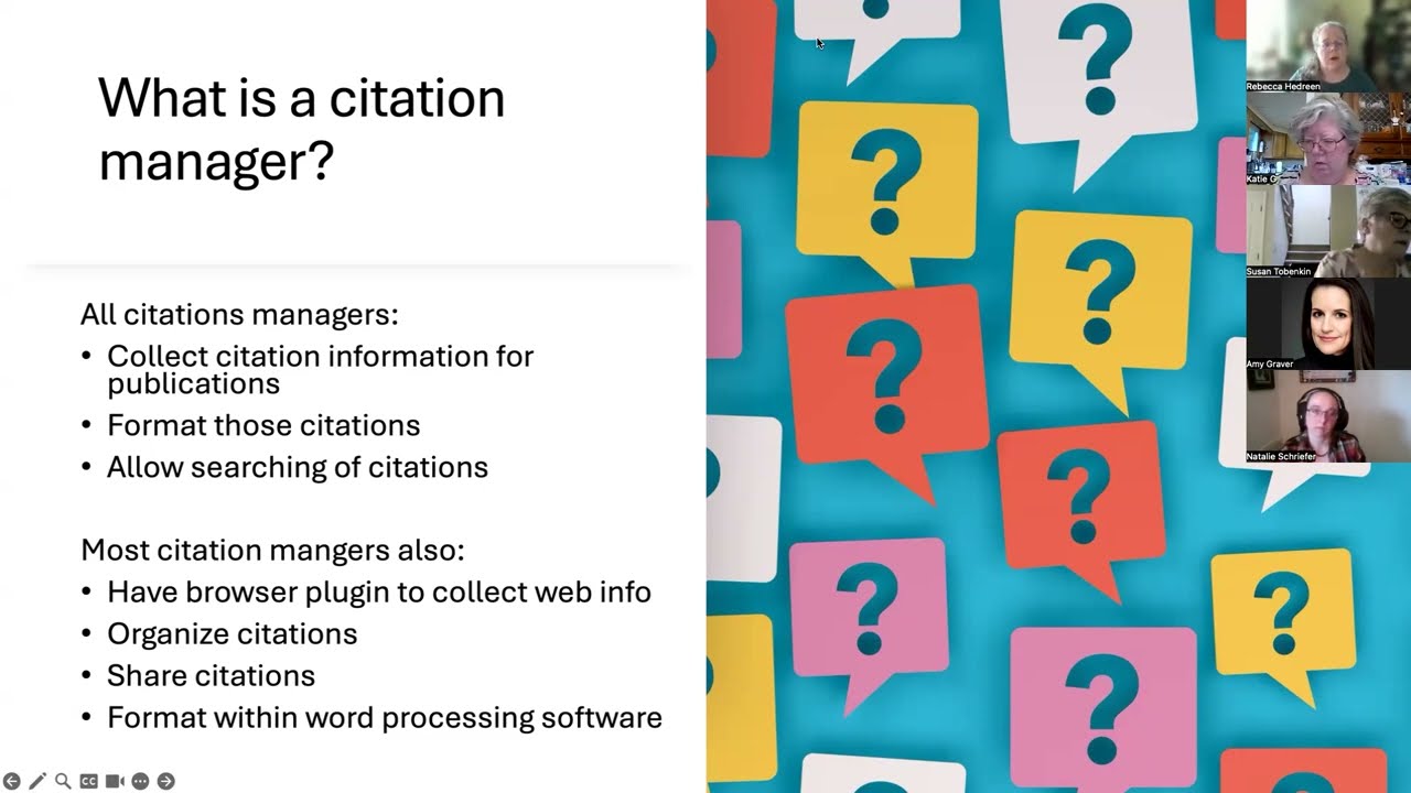 Summer Writing Workshop Series 2025 - Citation Managers: What are they are why do you need one?