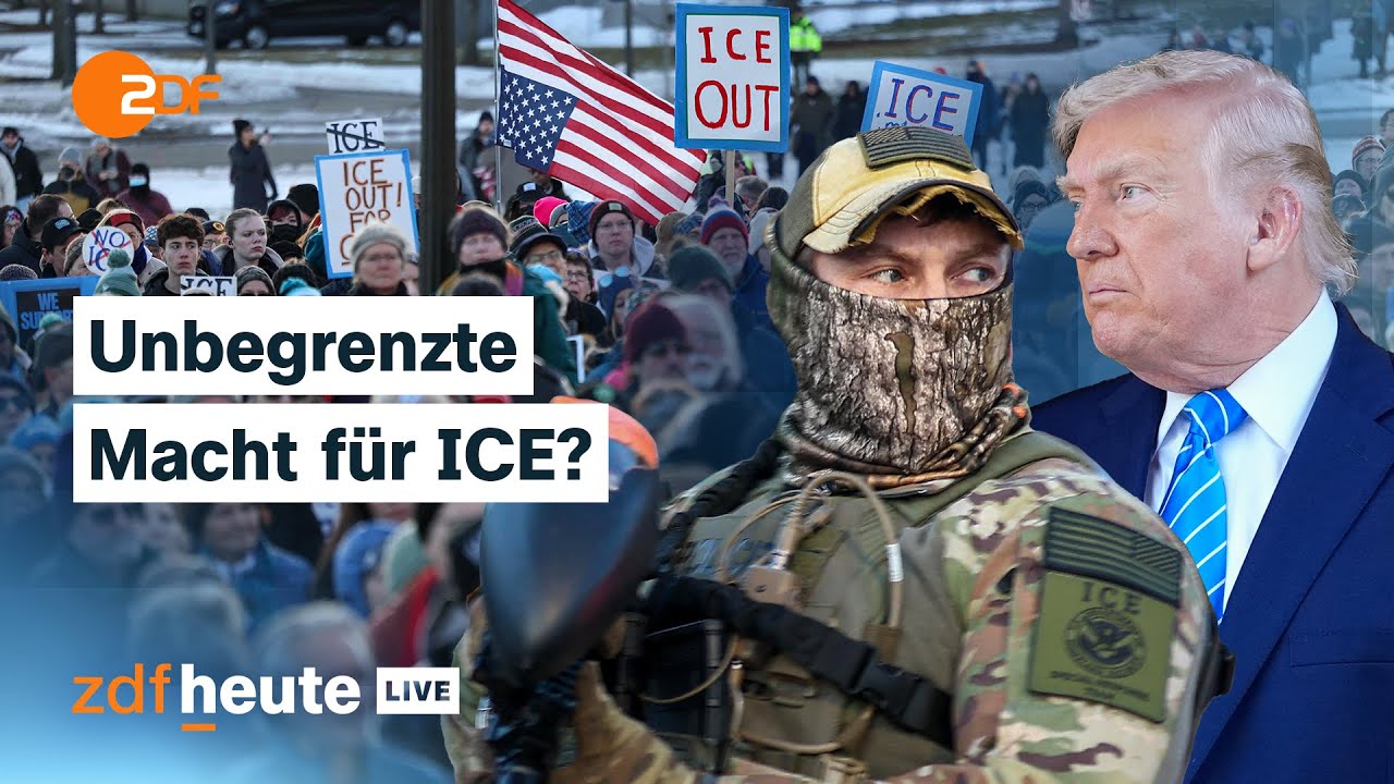 USA: Proteste nach Sch&uuml;ssen in Minneapolis &ndash; Warum Trump ICE freie Hand l&auml;sst | ZDFheute live