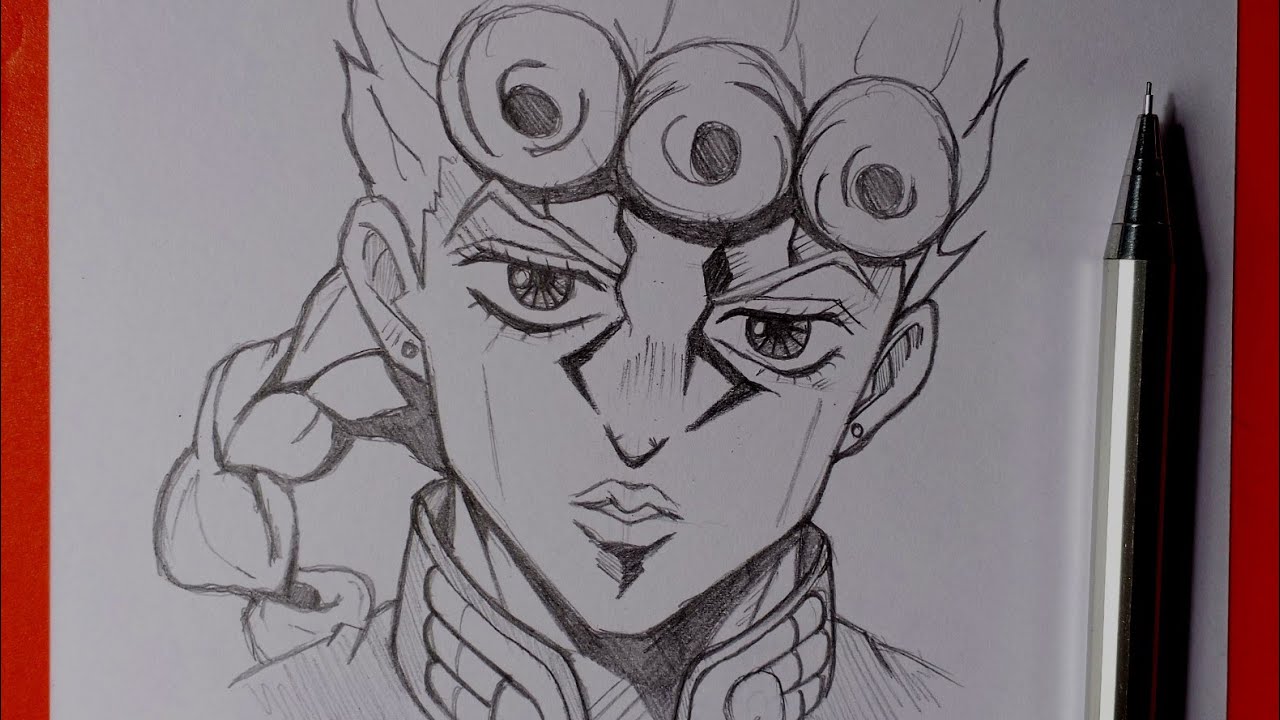 How to draw Giorno Giovanna from Jojo's Bizarre step by step