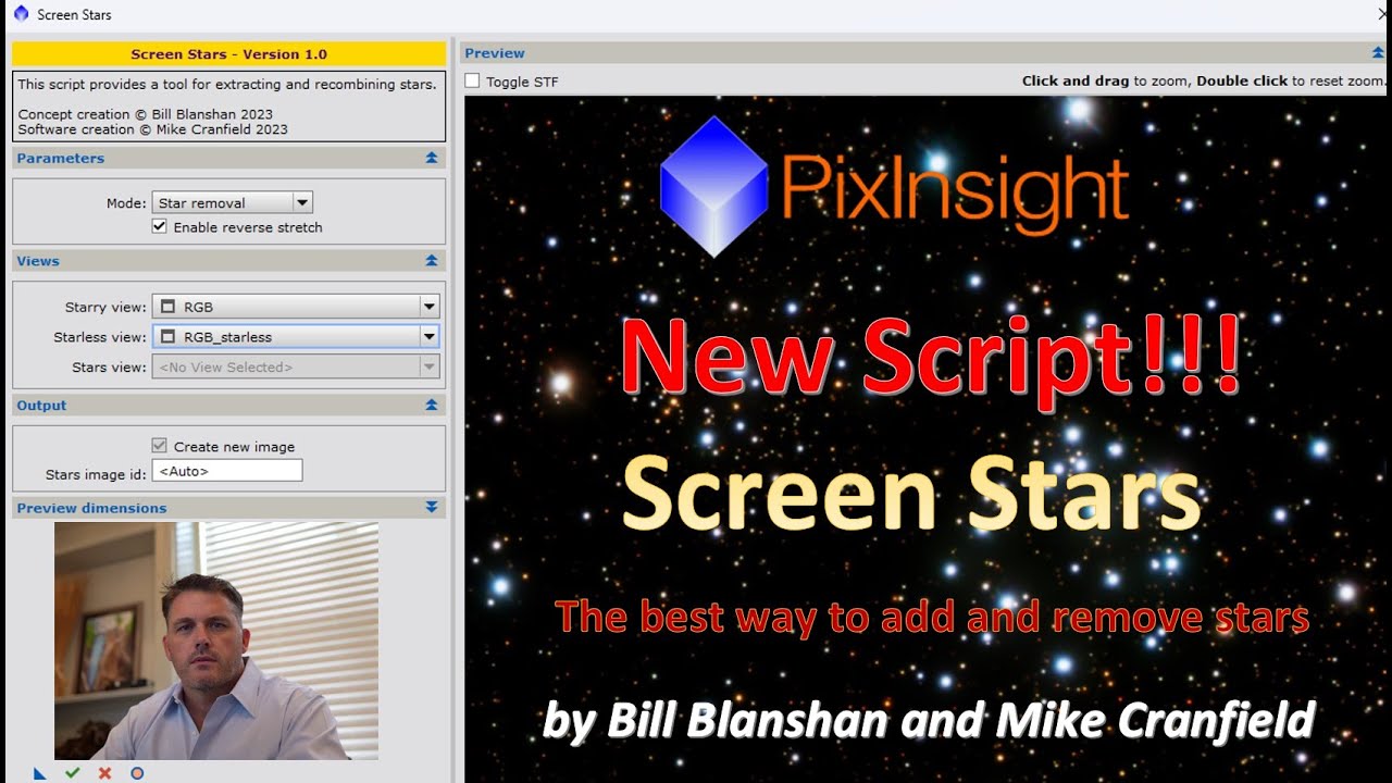 Скрипт Screen Stars — лучший способ добавлять и удалять звёзды в Pixinsight!