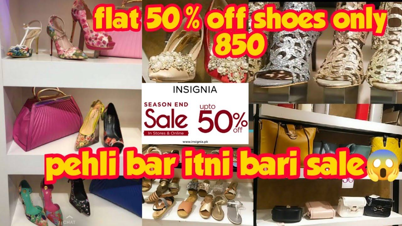 Flat 50% off insignia sale shoes&bags on biggest discount by #sanaimtiazoffical
