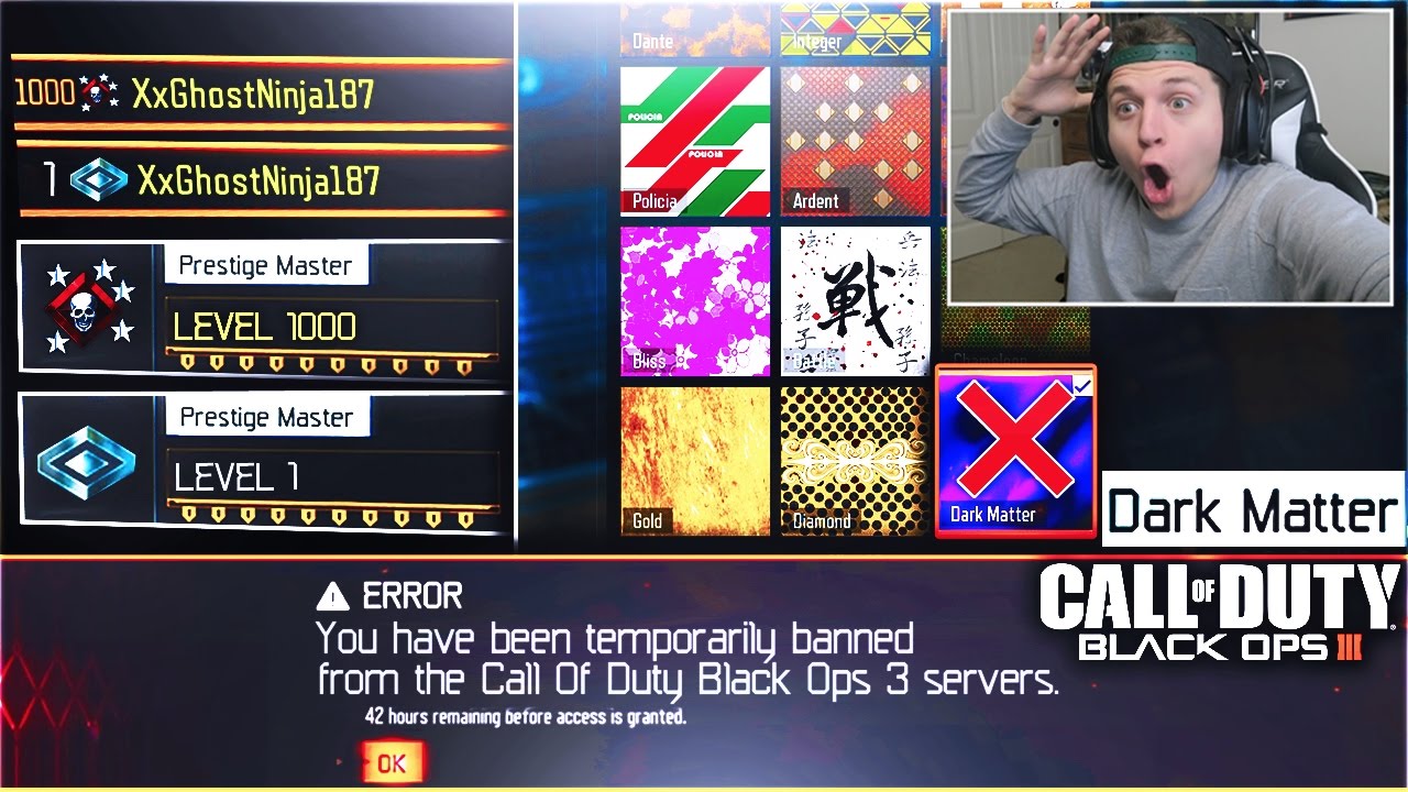 CALL OF DUTY RESET MY LEVEL 1000, DARK MATTER CAMO, AND HERO GEAR ACCOUNT! @ATVIAssist @Treyarch