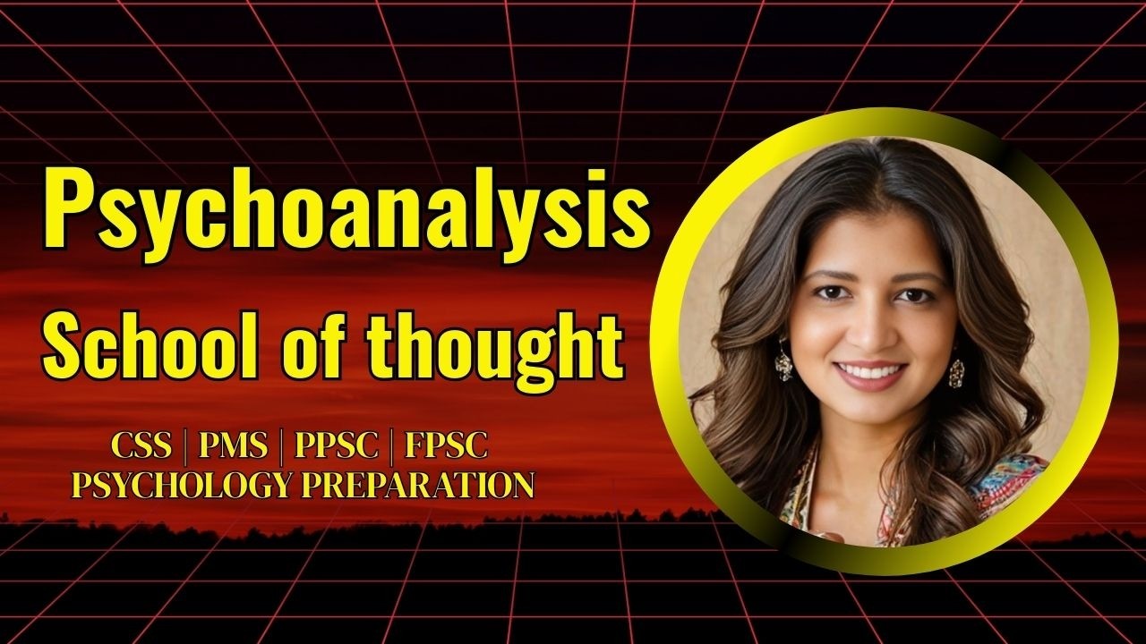 Psychoanalytic School of Thought Explained | CSS, PMS, PPSC, FPSC Psychology Preparation