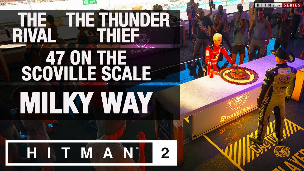 HITMAN 2 Miami - The Rival, The Thunder Thief, 47 On The Scoville Scale & Milky Way Challenges