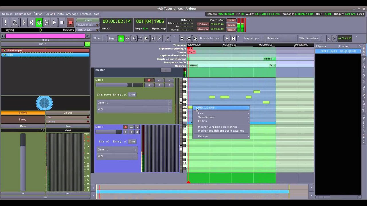 Ardour3 MIDI 002