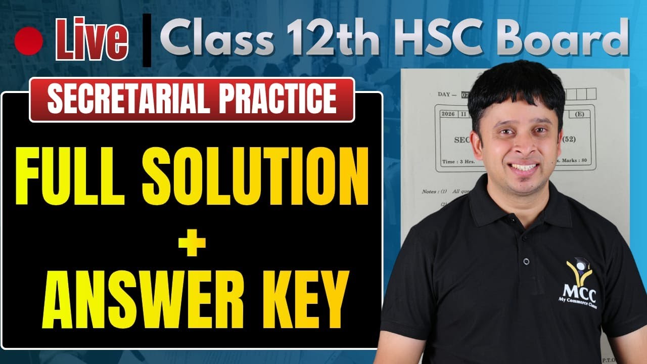 SP Board Paper 2026 Full Answer 🔥 | Class 12 Secretarial Practice | Harshad Malu Sir