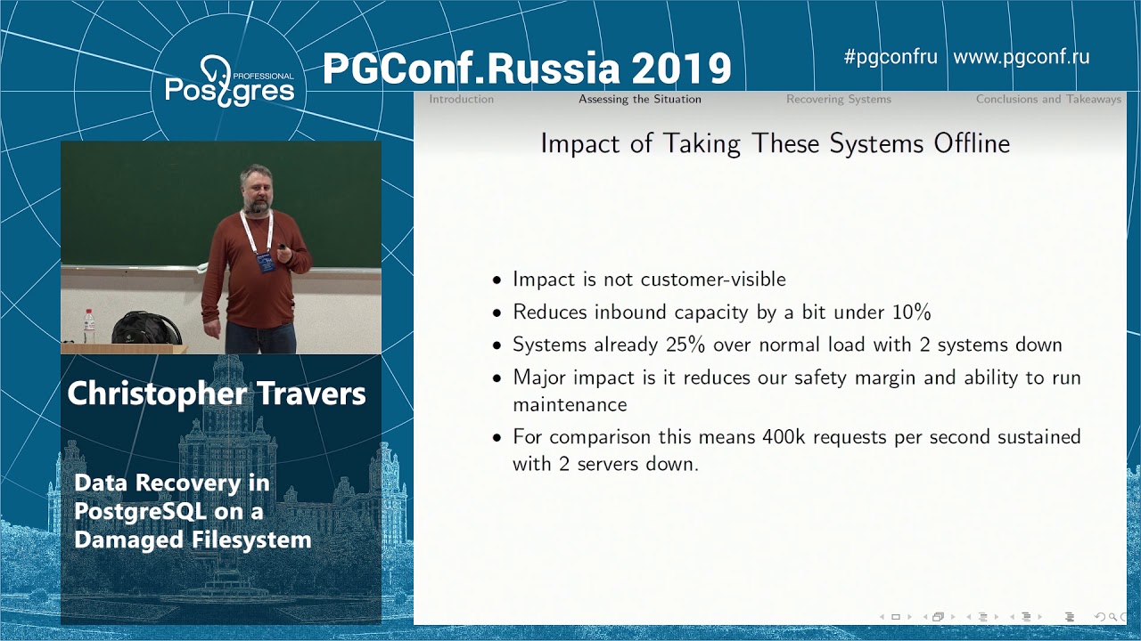 PGConf.Russia 2019 Christopher Travers &laquo;Data Recovery in PostgreSQL on a Damaged Filesystem&raquo;