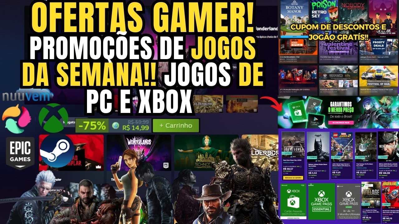 JOGOS BARATOS..OFERTAS  ENEBA SEXTA  DA SEMANA!! JOGOS PARA PC STEAM  E XBOX  NOTÍCIAS DA SEMANA!