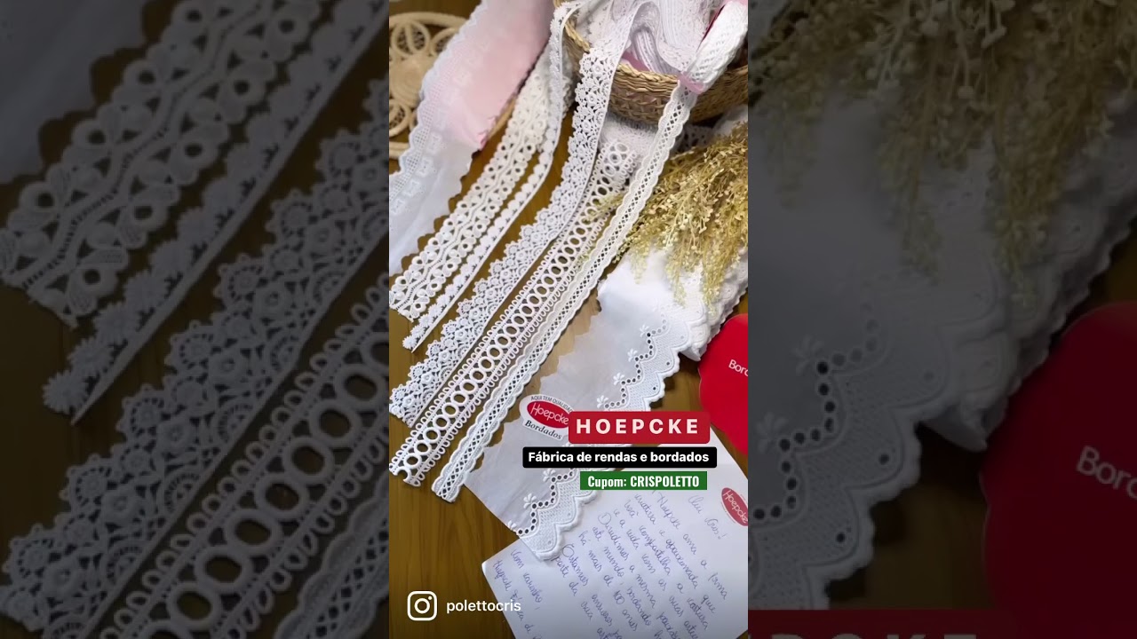 Bordado inglês e rendas